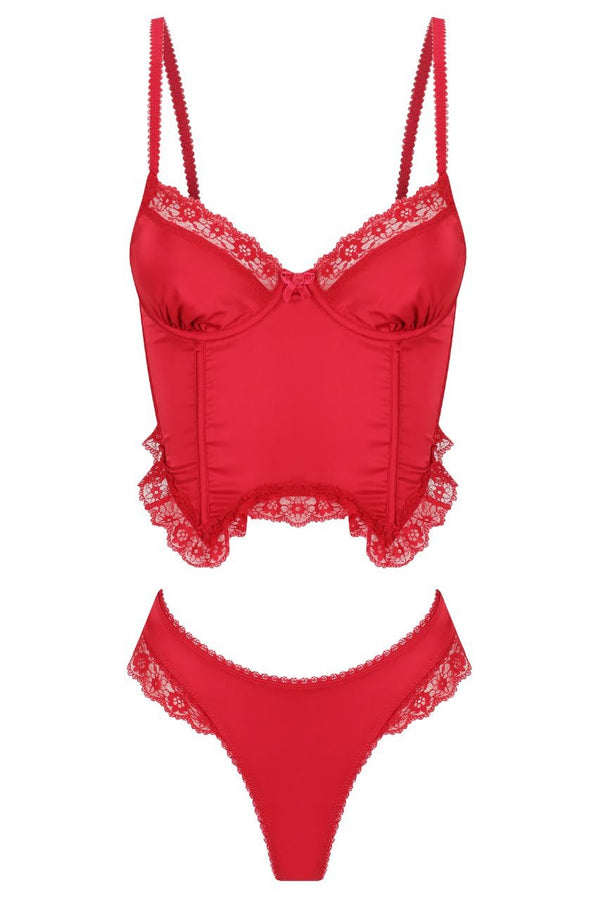 Amelie Corset Set Red