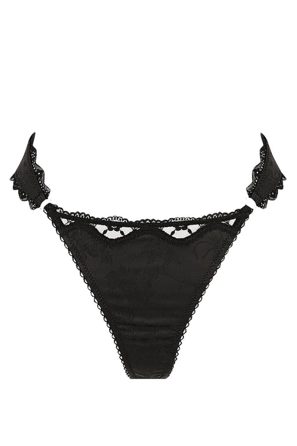 Priscilla Thong Black Jacquard