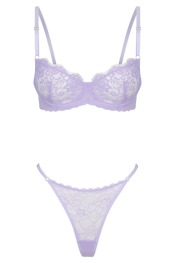 Topshop satin lingerie set in lilac