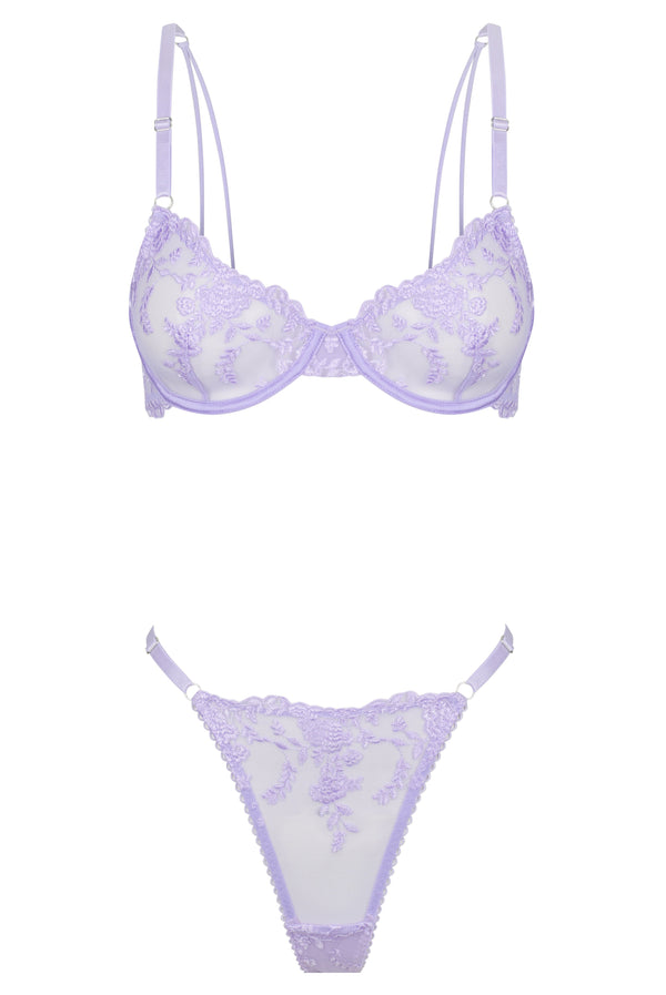 Catherine Knight Purple Lace Bra & Panties Set