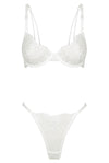 Nicolette Sheer Lace Lingerie Set - White